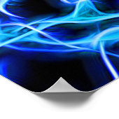 Poster Éclair électrique néon bleu Tesla Coil (Coin)