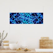 Poster Éclair électrique néon bleu Tesla Coil (Cuisine)