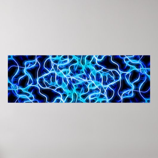 Poster Éclair électrique néon bleu Tesla Coil (Devant)