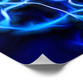 Poster Éclair électrique néon bleu Tesla Coil (Coin)