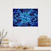 Poster Éclair électrique néon bleu Tesla Coil (Cuisine)