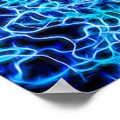 Poster Éclair électrique néon bleu Tesla Coil (Coin)