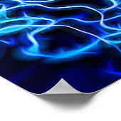 Poster Éclair électrique néon bleu Tesla Coil (Coin)