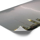 Poster Éclair frappant les gratte-ciel d'Atlanta (Coin)