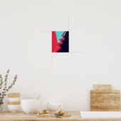 Poster Éclair rouge entre les zones bleu clair et foncé (Cuisine)