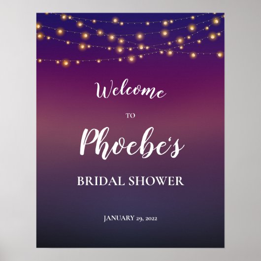 Poster Éclairage À Chaînes En Soirée Fête des mariées Sky (Devant)