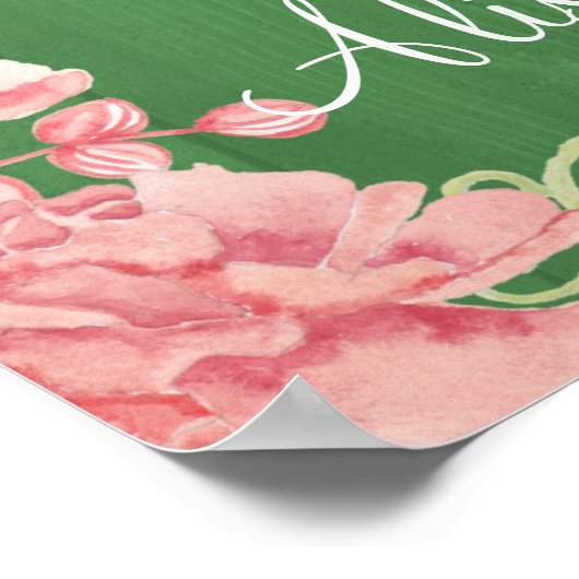 Poster Éclairage à cordes pivoines clairvoyant mariage de (Coin)