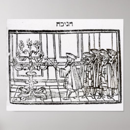 Poster Éclairage de la Menorah (Devant)