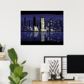 Poster Éclairage de la ville (Bureau à domicile)