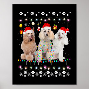 Poster Éclairage de Noël Correspondant Chien de canne moc