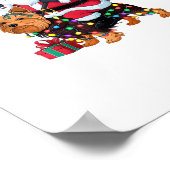 Poster Éclairage de Noël Père Noël équitation Yorkshire T (Coin)