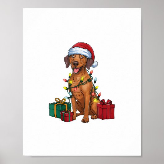 Poster Éclairage de Noël Père Noël Rhodesian Ridgeback Ch (Devant)