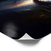 Poster Éclairage de pluie d'arbre mou Imaginaire (Coin)