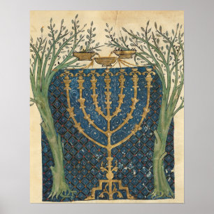 Poster Éclairage d'une menorah, de