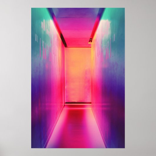 Poster Éclairage néon Photographie rose chaud Couleurs vi (Devant)