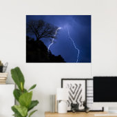 Poster éclairage - nuit orageuse (Bureau à domicile)