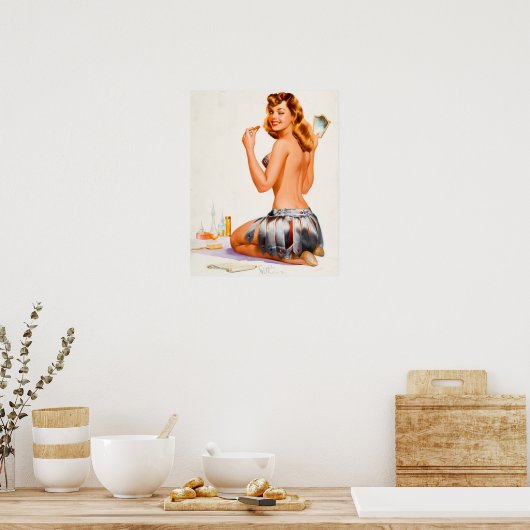 Poster Éclairage vers le haut (Cuisine)