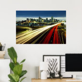 Poster Éclairages de la ville de l'expiration du temps (Bureau à domicile)