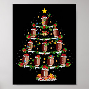 Poster Éclairages de sapin de Noël de football féminin Sr