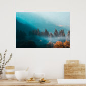 Poster Éclairant une forêt automnale brumeuse (Cuisine)