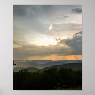 Poster Éclat de soleil au point de vue