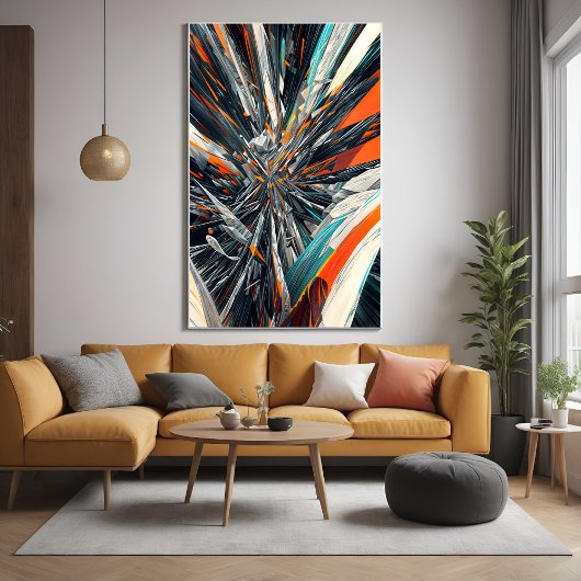 Poster Éclatement Abstrait dynamique - Art d'explosion gé