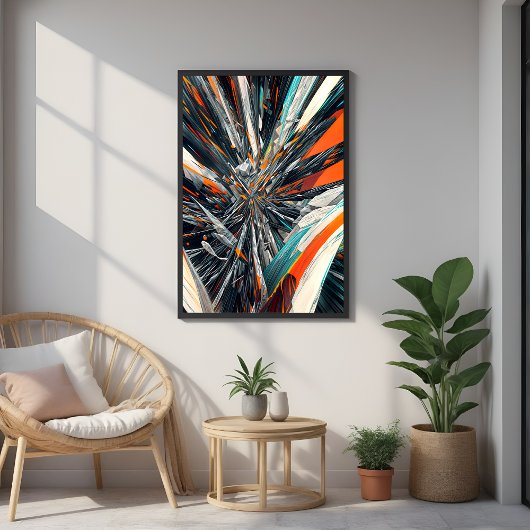 Poster Éclatement Abstrait dynamique - Art d'explosion gé