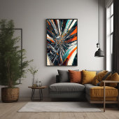Poster Éclatement Abstrait dynamique - Art d'explosion gé