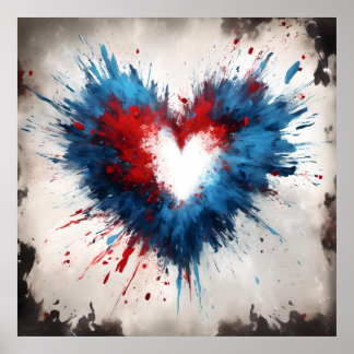 Poster Éclatement de coeur radiant