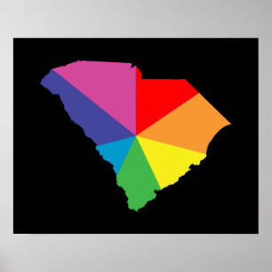 Poster éclatement de la couleur de la carolina sud