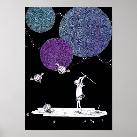 Poster Éclatement de pastèque. (Devant)
