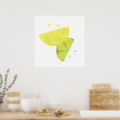 Poster Éclatement du citron et de la lime (Cuisine)