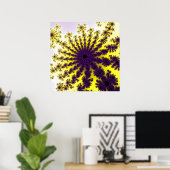 Poster Éclatement jaune et violet (Bureau à domicile)