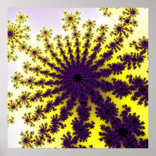 Poster Éclatement jaune et violet