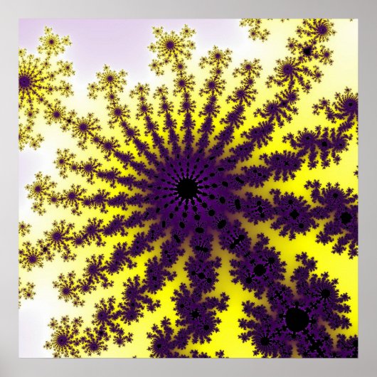 Poster Éclatement jaune et violet (Devant)