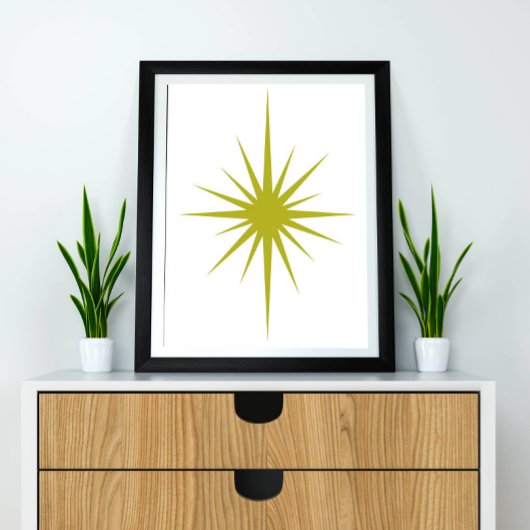 Poster Éclatement Stellaire Atomique Vert Décor Moderne d
