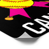 Poster Éclater le cancer Softball Ball rose Ruban Jeu C (Coin)