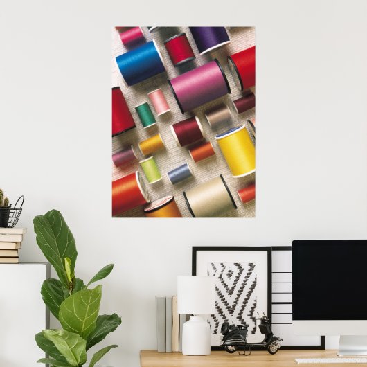 Poster Éclats colorés de fil (Bureau à domicile)