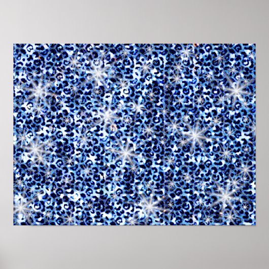 Poster Éclats de guépards bleus (Devant)