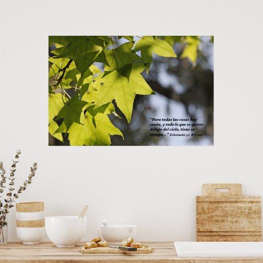 Poster Eclesiastes 3:1 con Hojas (Cuisine)