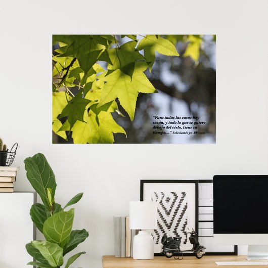 Poster Eclesiastes 3:1 con Hojas (Bureau à domicile)