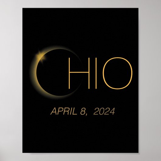 Poster Eclipse 2024 Chemise Total Solaire Eclipse Etat Oh (Devant)