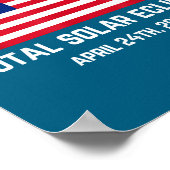 Poster Éclipse 2024 Drapeau États-Unis Funny Américain Éc (Coin)