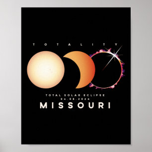 Poster Eclipse 2024 Missouri Total Eclipse Astronomie gra