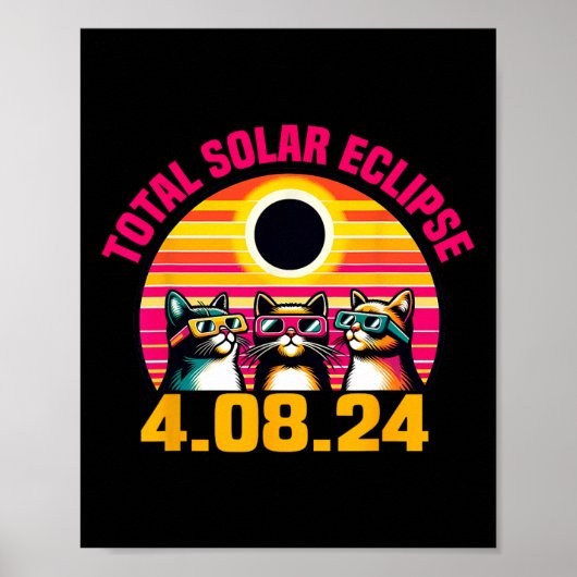 Poster Eclipse 2024 Total Eclipse 8 avril 2024 Cat Gles (Devant)