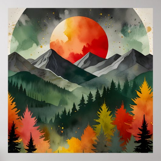 Poster Éclipse au-dessus de la nature (Devant)