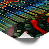 Poster Éclipse au-dessus d'un paysage forestier (Coin)