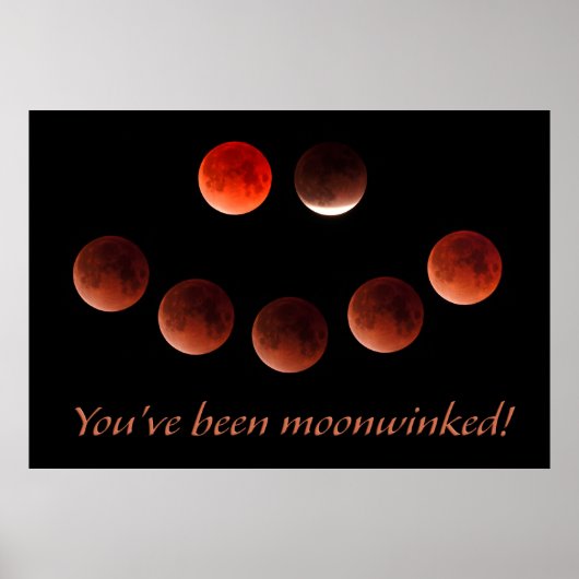 Poster Éclipse de mars 2026 Lune clin d'œil (Devant)