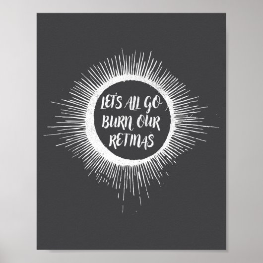 Poster Éclipse de soleil drôle totale solaire Let's (Devant)