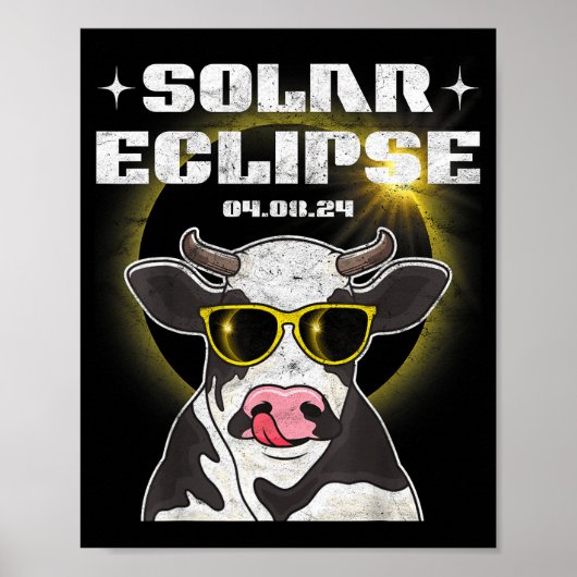 Poster Éclipse drôle Amérique Totalité Totale Solaire (Devant)